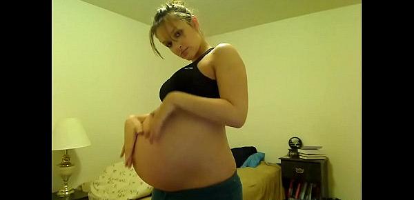  Pregnant Girl Does A Striptease In Her Room